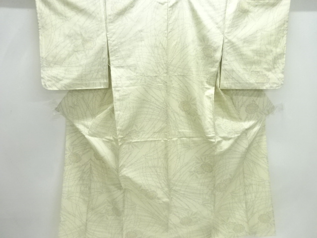 JAPANESE KIMONO / ANTIQUE HITOE KIMONO / SILK / TOKAMACHI TSUMUGI / WOVEN FLOWERS